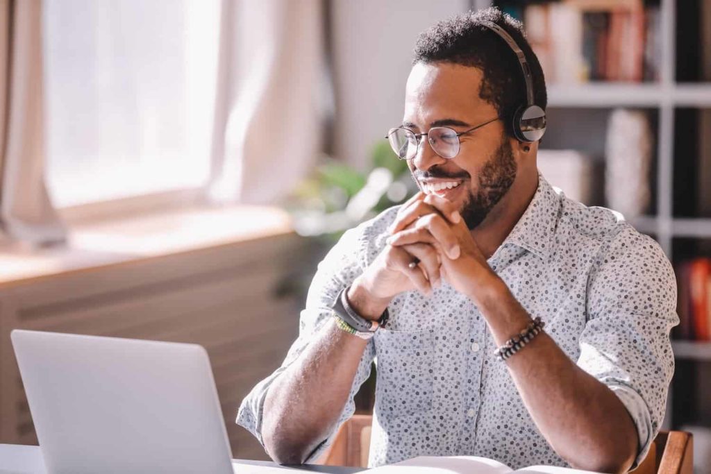 man attending linkedin events