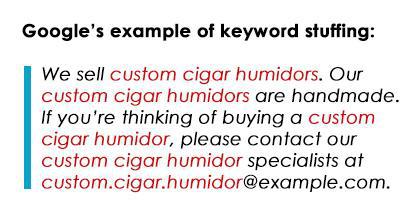 text paragraph that repeats the keyword custom cigar humidors as an example of keyword stuffing
