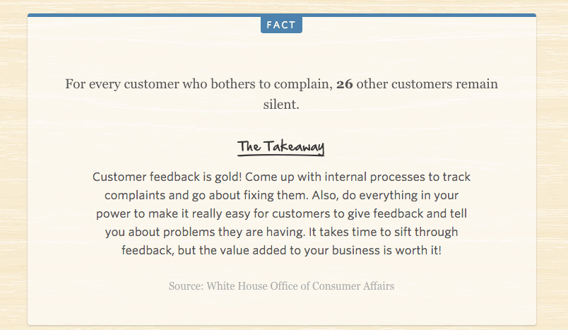 a takeaway quote about customer feedback