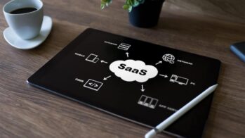 view of iPad with SaaS on screen