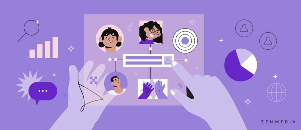 marketer leveraging various b2b social media marketing strategies