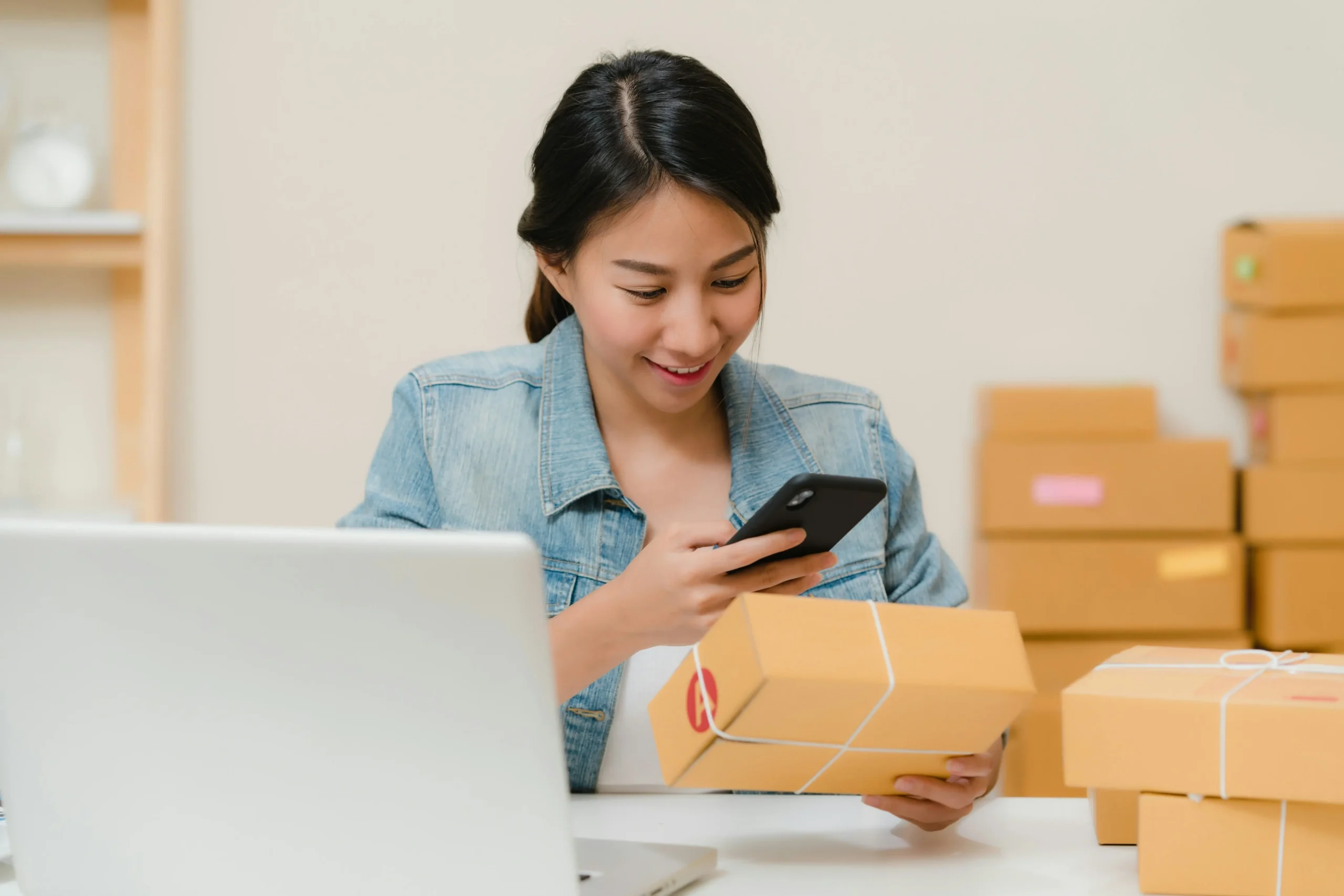 Industrial B2B eCommerce order management on mobile device