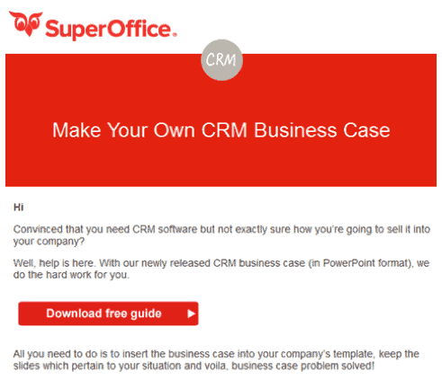 SuperOffice CRM business case whitepaper email